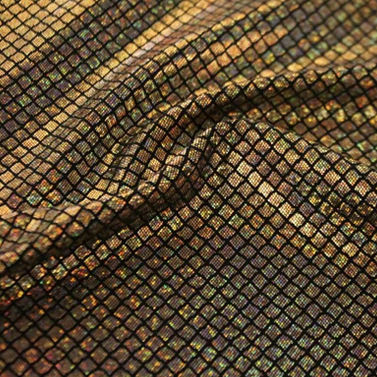 Illusion Holographic Foil Nylon Spandex Four Way Stretch Fabric